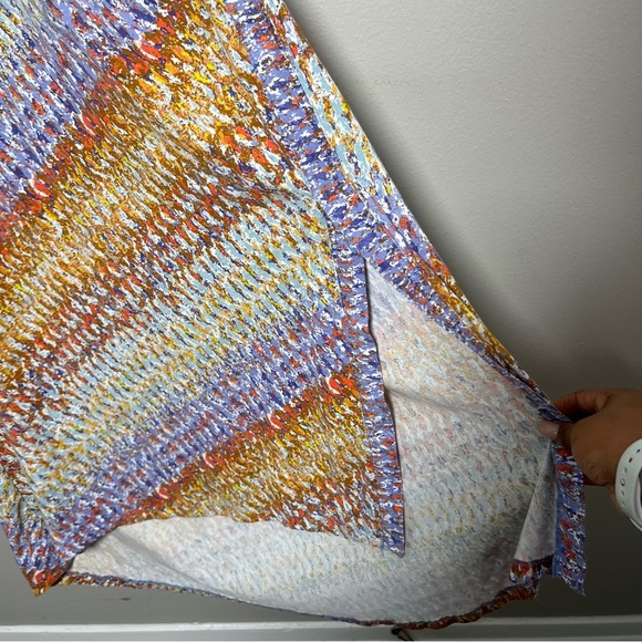 Anthropologie Daily Practice Women Dress Medium Colorful Maxi Ruched Motif - Picture 7 of 14